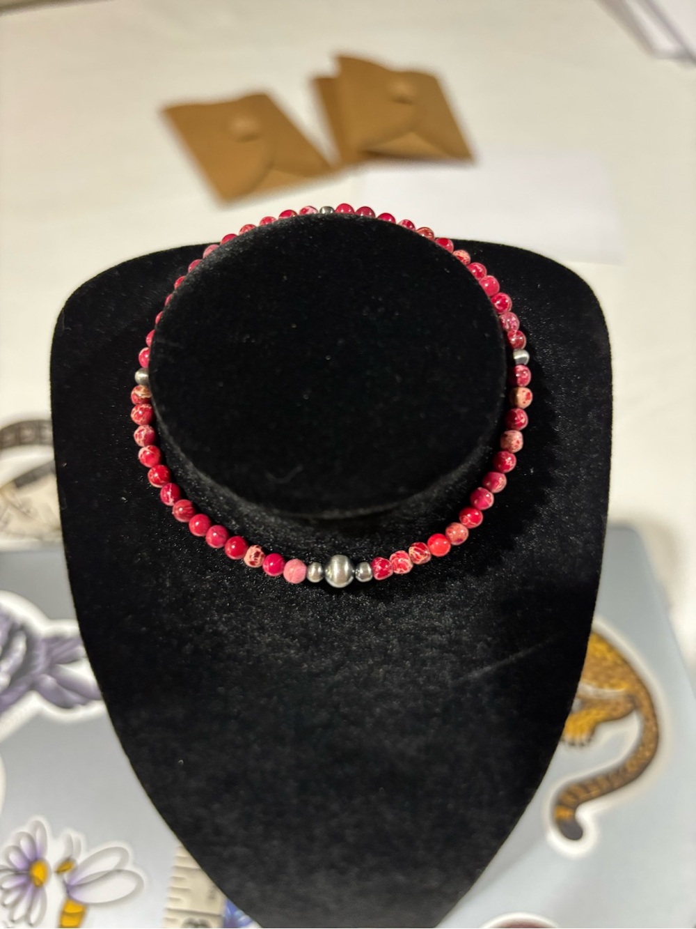 Navajo Stretch Bracelet with SS Pearls